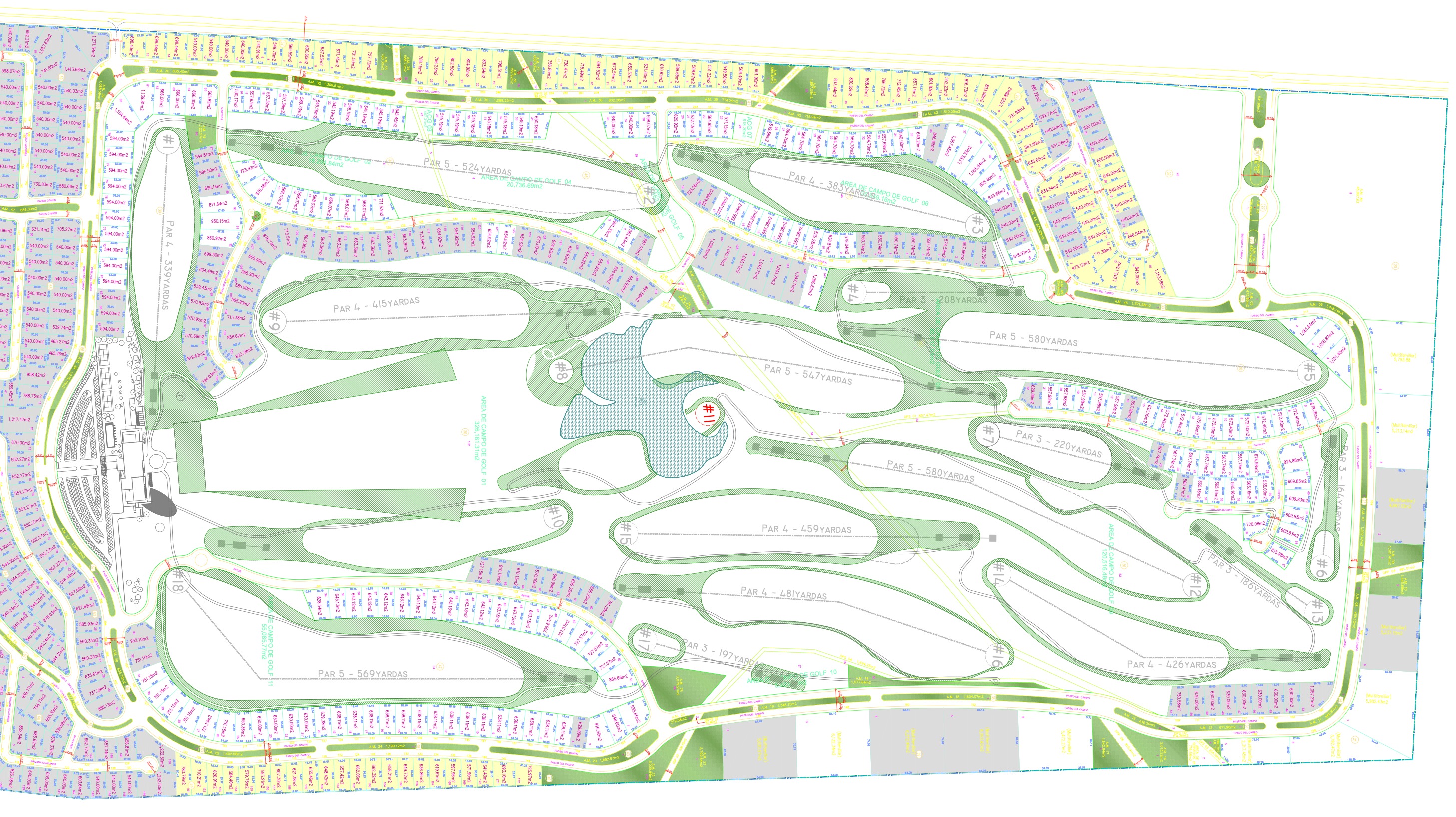 Plano de disponibilidad zona campo de golf Las Aves